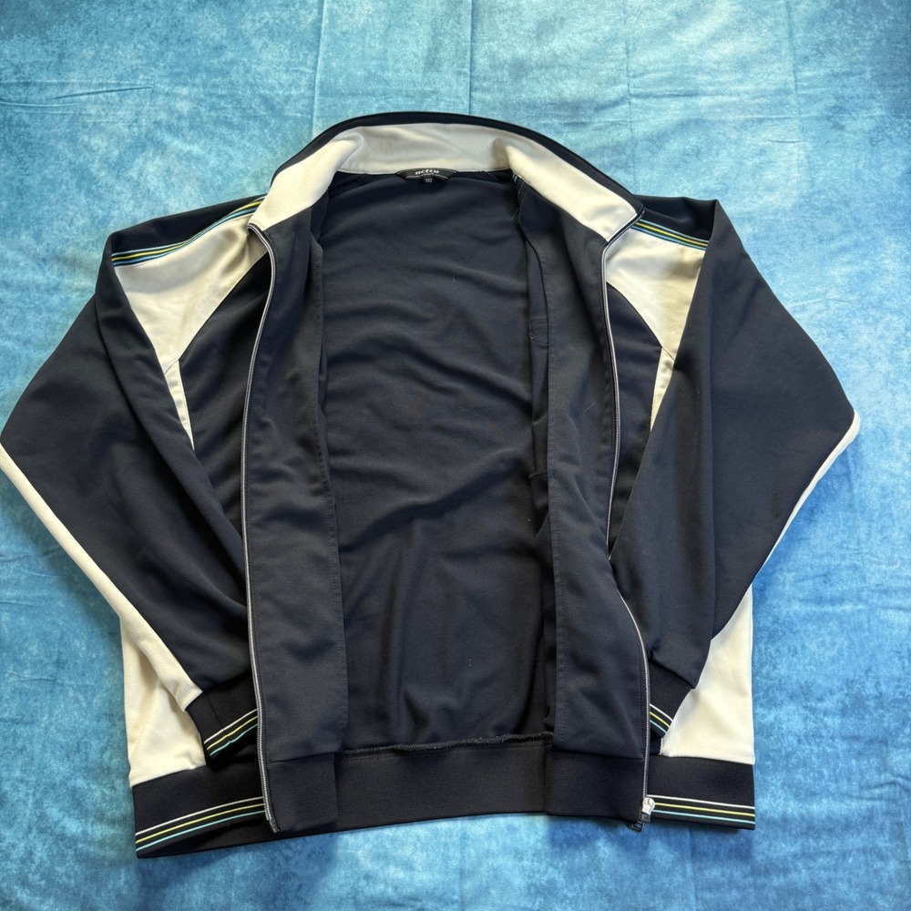 Activ FnC Kolon Track Jacket Full Zip Navy White Y2K Korea Large - Picture 3 of 8
